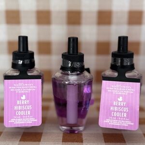 NWT (3) Berry Hibiscus Cooler Wallflower Plug Refills bath & body works •sealed